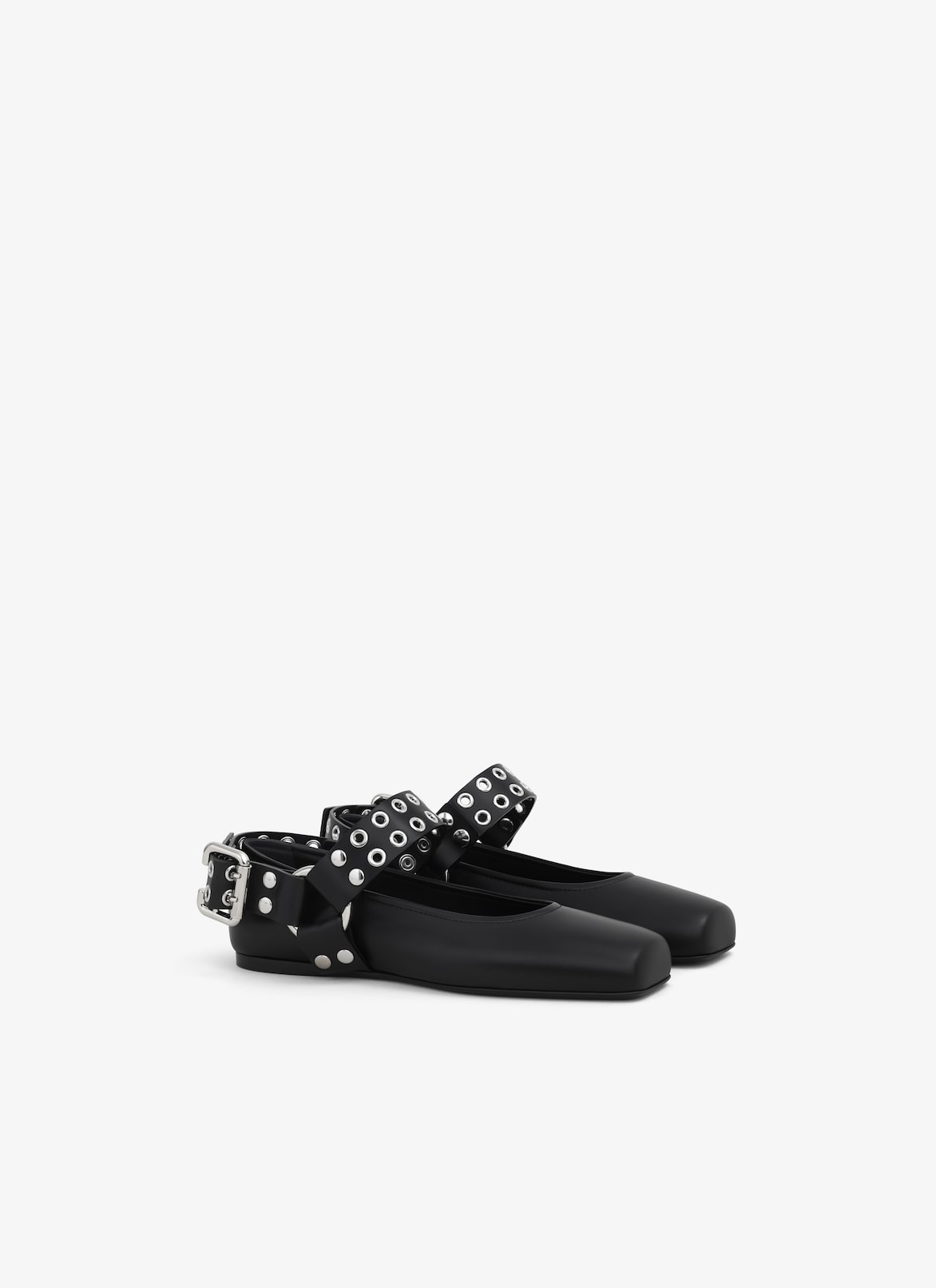 FLACHE BIKER-BALLERINAS AUS WEICHEM KALBSLEDER ALAÏA SCHWARZ FLACHE BIKER-BALLERINAS AUS WEICHEM KALBSLEDER